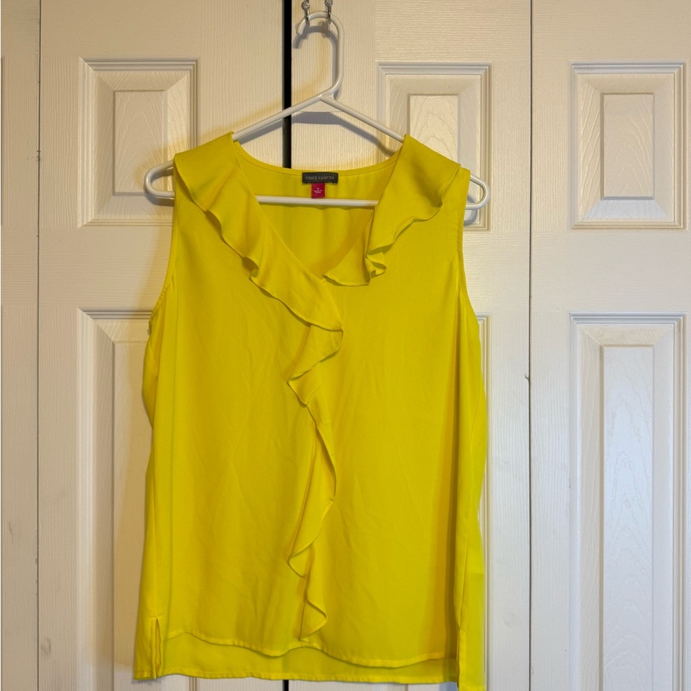 Vince Camuto Yellow Ruffled Blouse - Picture 1 of 3